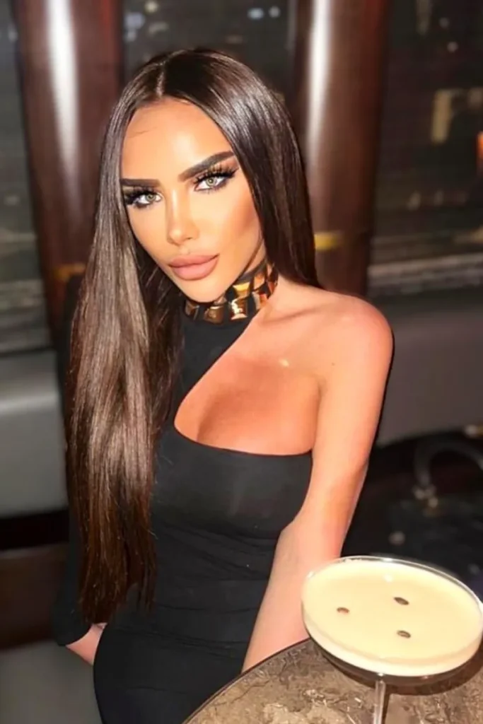 Megan exuding confidence and sophistication with a poised expression